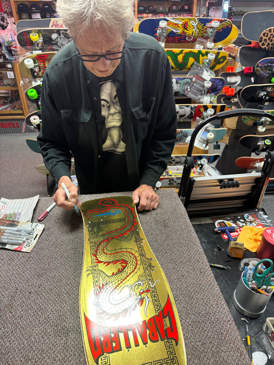 PP Steve Caballero Chinese Dragon Gold Foil Deck SIGNED by VCJ (original artist)#1