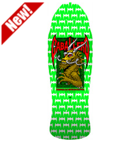 Powell Peralta Steve Caballero Street Reissue Skateboard Deck Green/White - 9.625 x 29.75